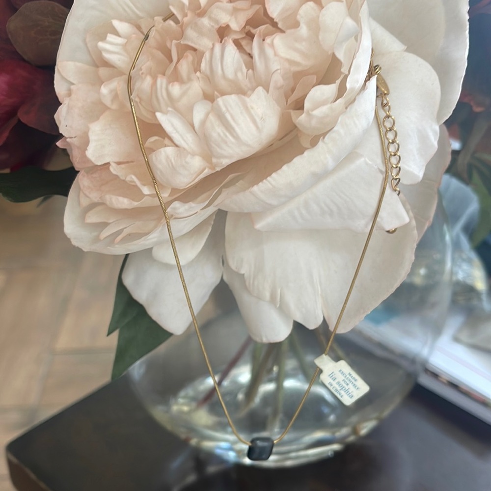 Lia sophia necklace with grey stone
